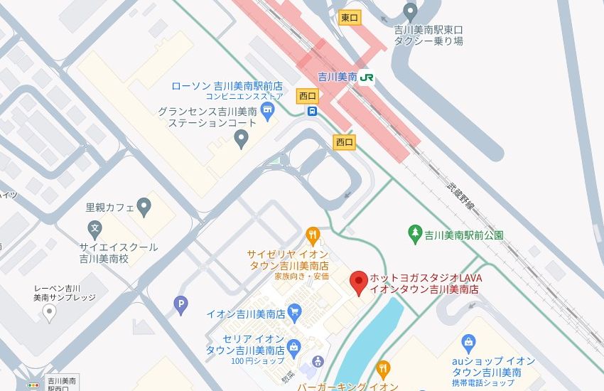 ホットヨガスタジオLAVAイオンタウン吉川美南店の周辺地図
