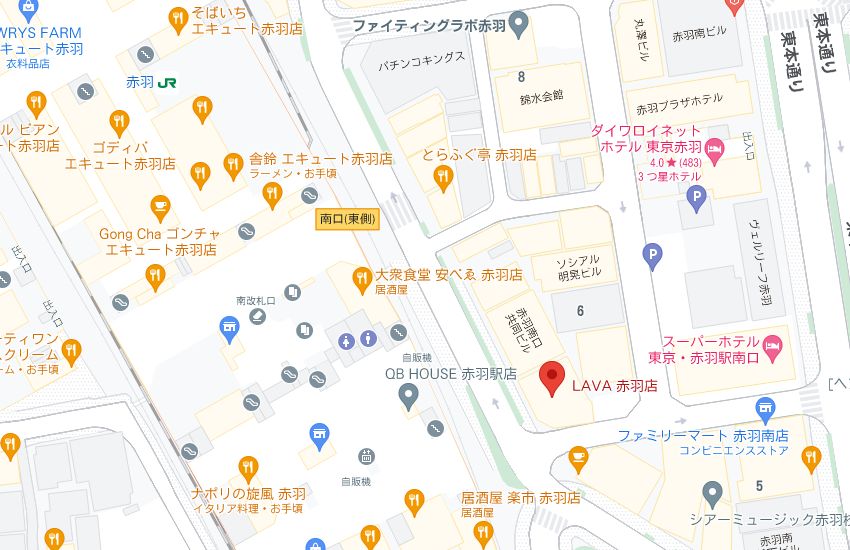 ホットヨガスタジオLAVA赤羽店の周辺地図