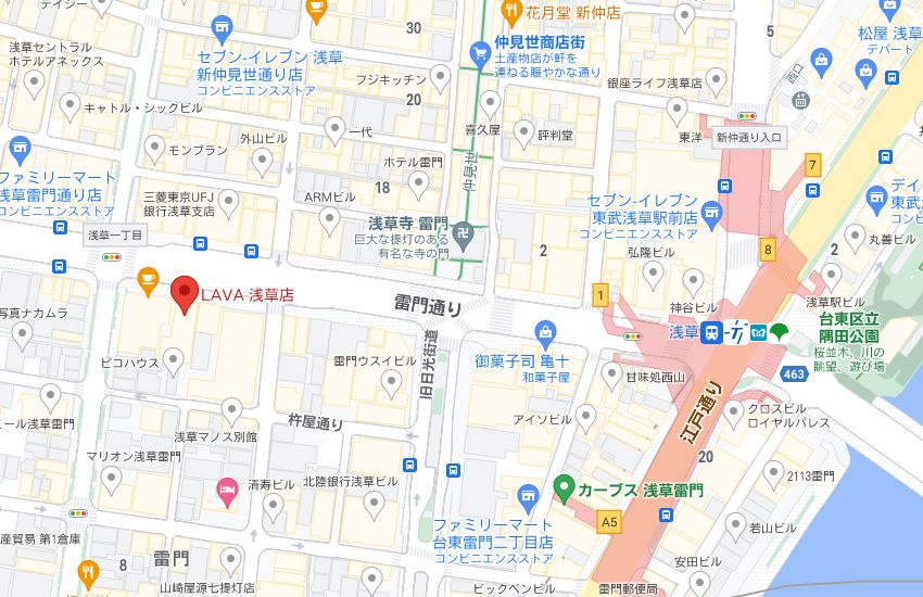 ホットヨガスタジオLAVA浅草店の周辺地図