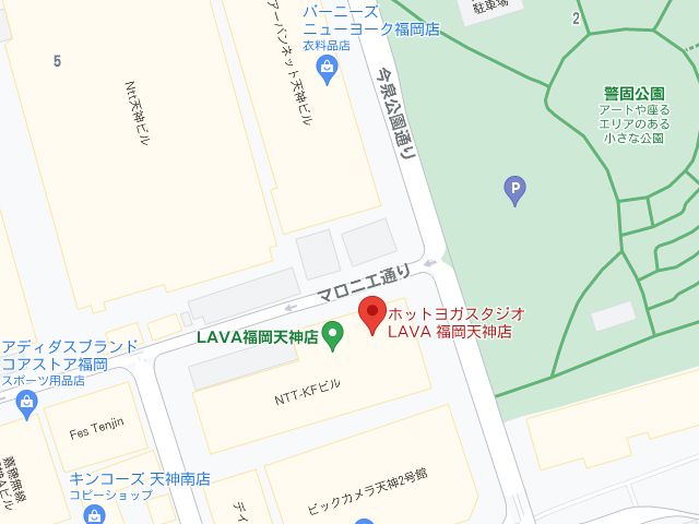 ホットヨガスタジオLAVA福岡天神店の周辺地図