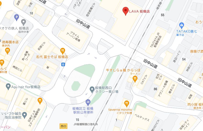 ホットヨガスタジオLAVA板橋店の周辺地図