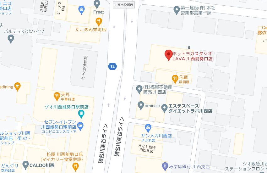 ホットヨガスタジオLAVA川西能勢口店の周辺地図