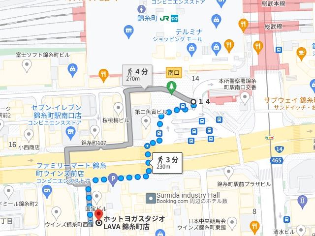 JR錦糸町駅からLAVA錦糸町店への行き方