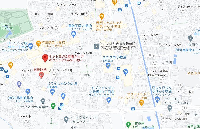 ホットヨガスタジオLAVA小牧郷中店の周辺地図