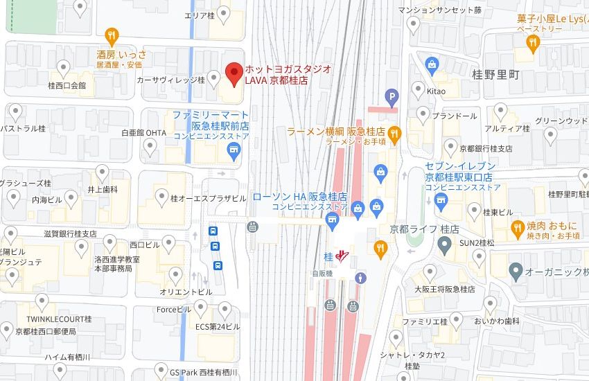 ホットヨガスタジオLAVA京都桂店の周辺地図