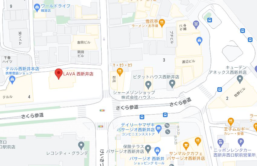 ホットヨガスタジオLAVA西新井店の周辺地図