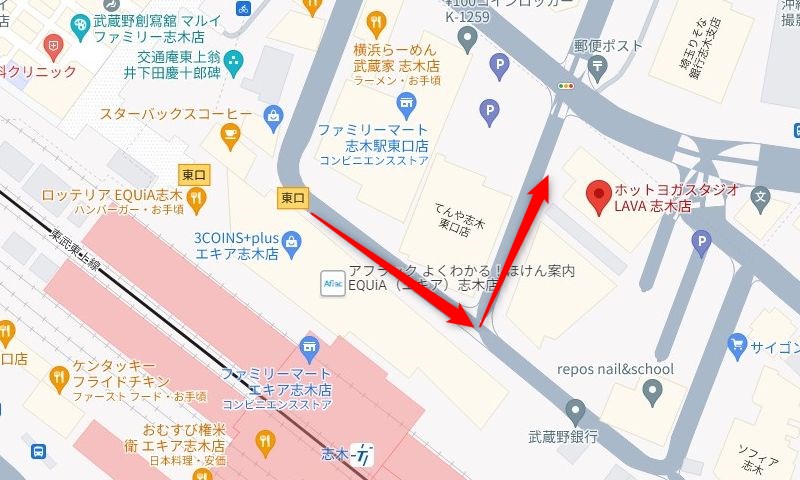 東武東上線の志木駅からLAVA志木店への行き方（アクセス）