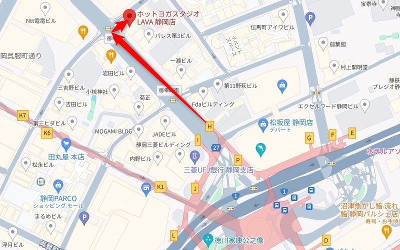JR静岡駅からLAVA静岡店への行き方（アクセス）