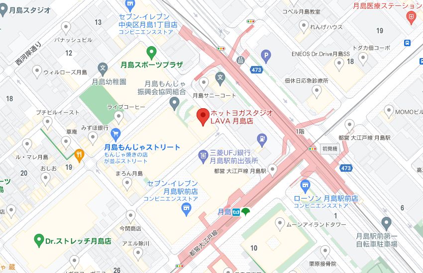 ホットヨガスタジオLAVA月島店の周辺地図