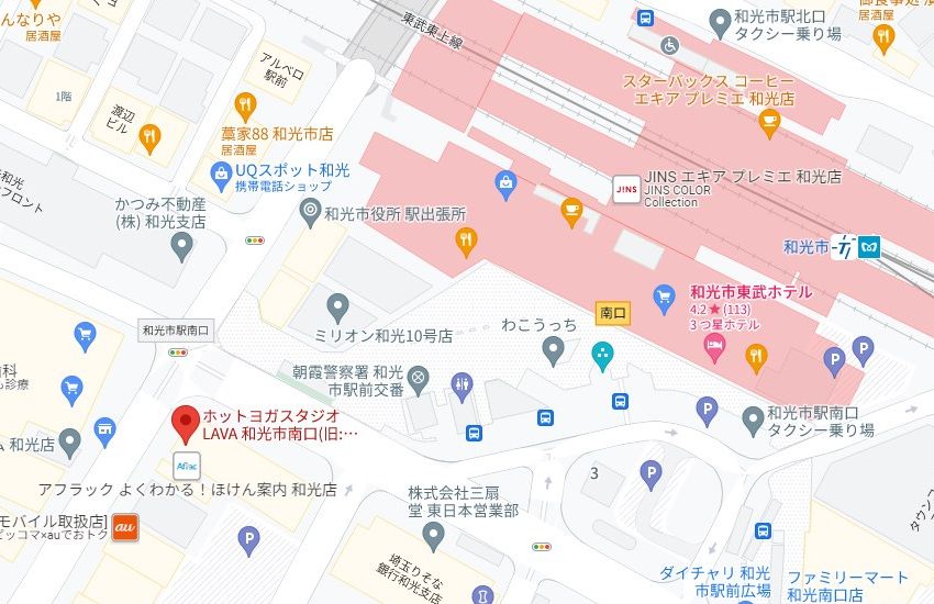 ホットヨガスタジオLAVA和光市南口店の周辺地図
