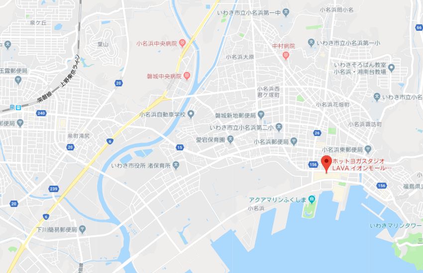 ホットヨガスタジオLAVAイオンモールいわき小名浜店地図