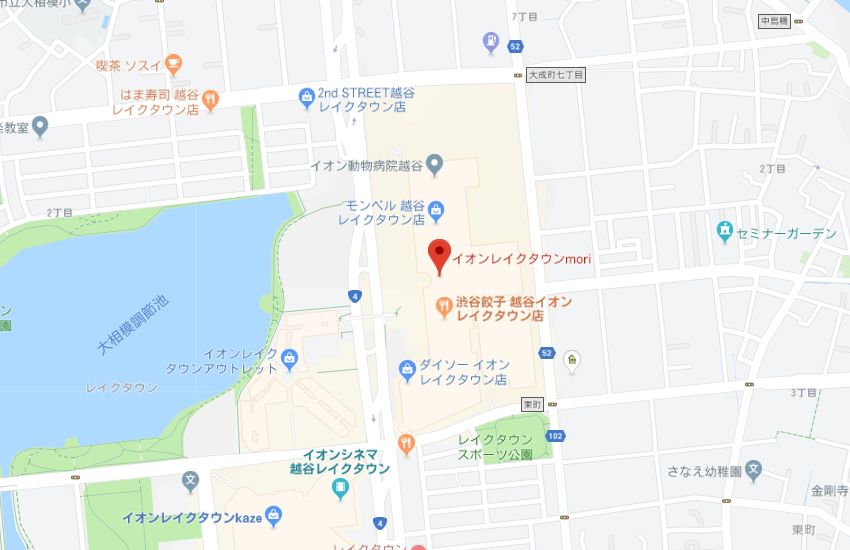 ホットヨガスタジオLAVAイオンレイクタウン越谷店地図