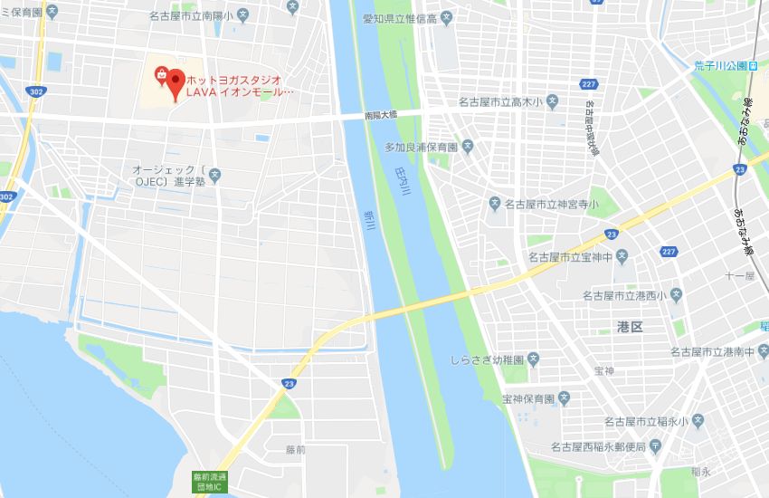 ホットヨガスタジオLAVAイオンモール名古屋茶屋店地図