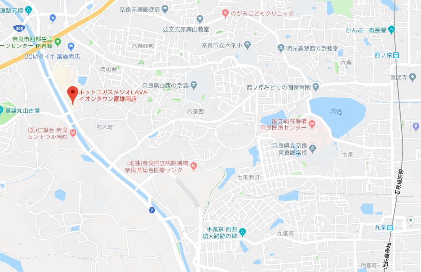 ホットヨガスタジオLAVAイオンタウン富雄南店地図