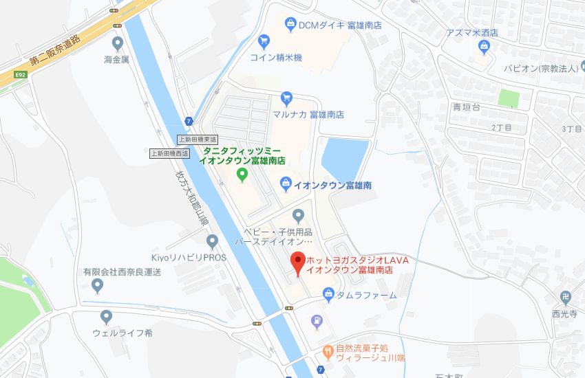 ホットヨガスタジオLAVAイオンタウン富雄南店地図