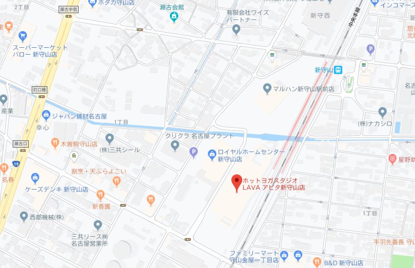 ホットヨガスタジオLAVAアピタ新守山店地図