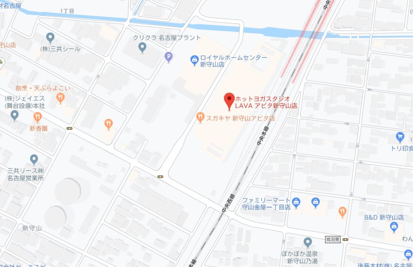 ホットヨガスタジオLAVAアピタ新守山店地図