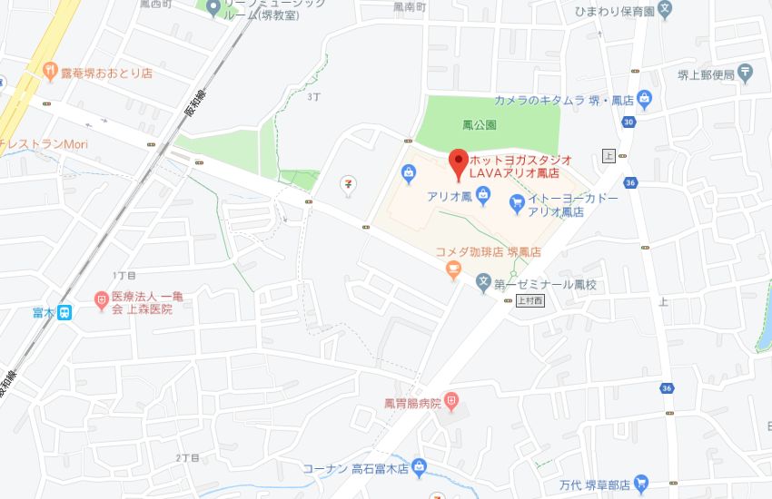 ホットヨガスタジオLAVAアリオ鳳店地図