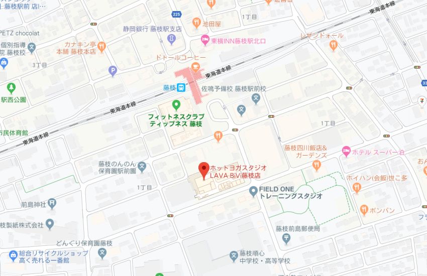 ホットヨガスタジオLAVABiVi藤枝店地図