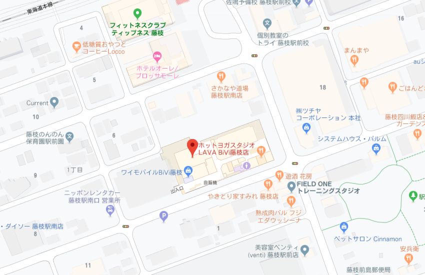 ホットヨガスタジオLAVABiVi藤枝店地図