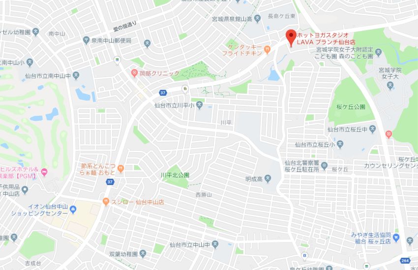 ホットヨガスタジオLAVAブランチ仙台店地図