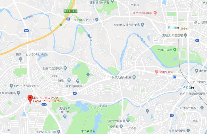 ホットヨガスタジオLAVAブランチ仙台店地図