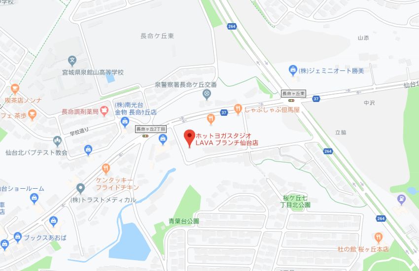ホットヨガスタジオLAVAブランチ仙台店地図