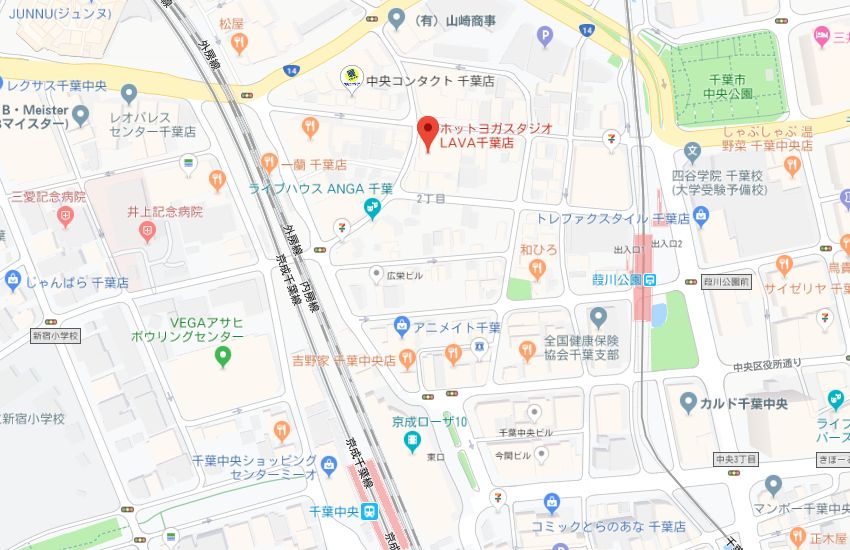 ホットヨガスタジオLAVA千葉店地図