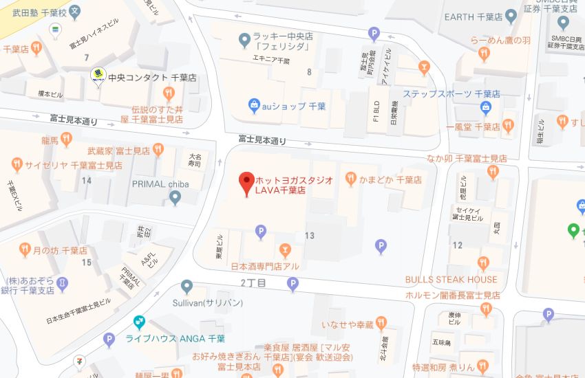 ホットヨガスタジオLAVA千葉店地図