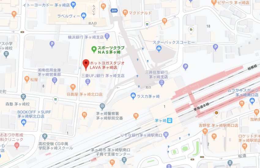 ホットヨガスタジオLAVA茅ヶ崎店地図