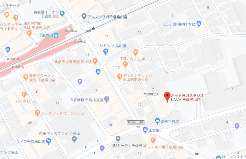 ホットヨガスタジオLAVA千歳烏山店地図