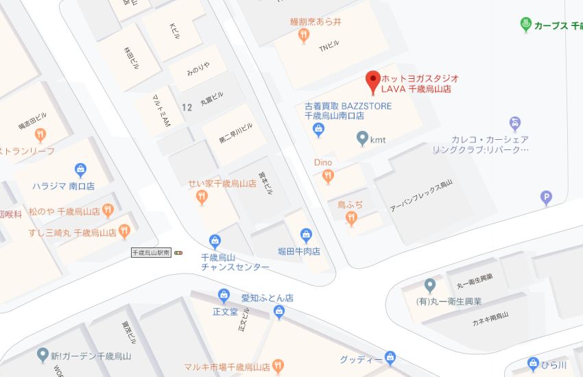 ホットヨガスタジオLAVA千歳烏山店地図