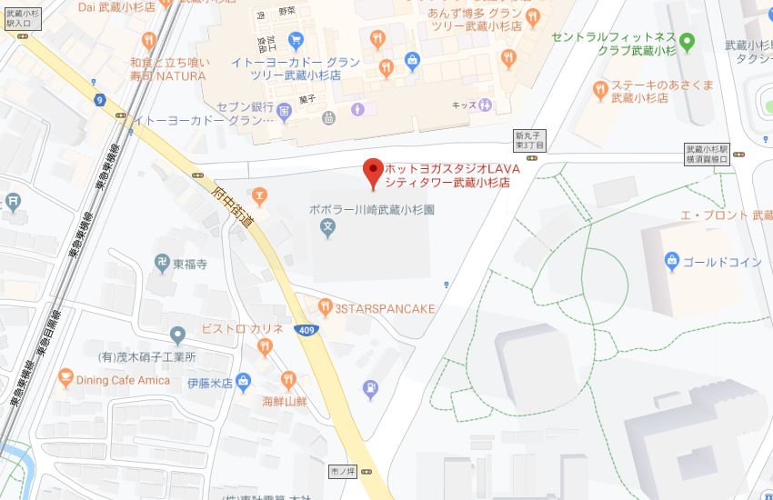 ホットヨガスタジオLAVAシティタワー武蔵小杉店地図