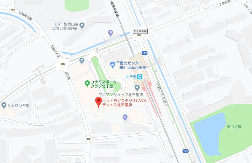 ホットヨガスタジオLAVAディオス北千里店地図