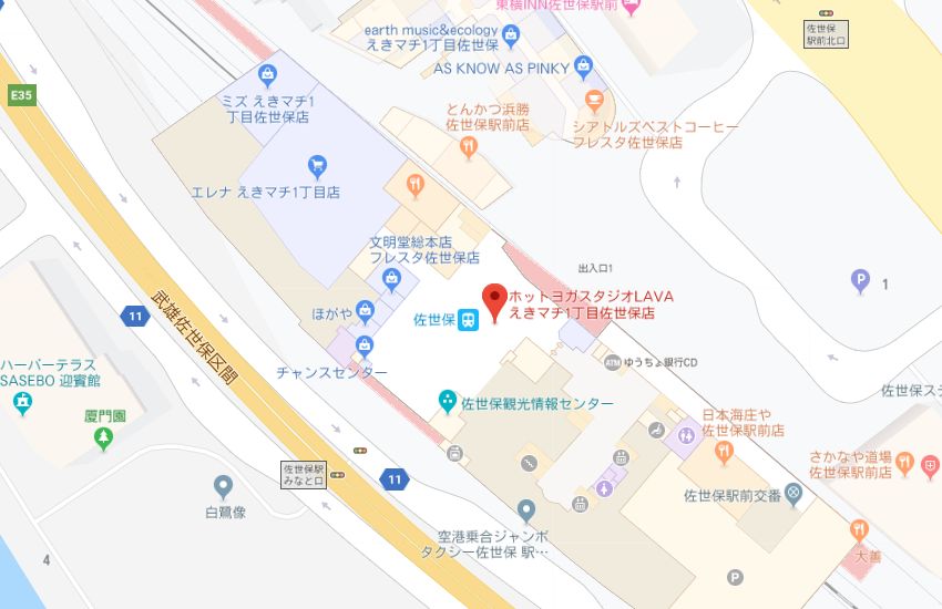 ホットヨガスタジオLAVAえきマチ1丁目佐世保店地図