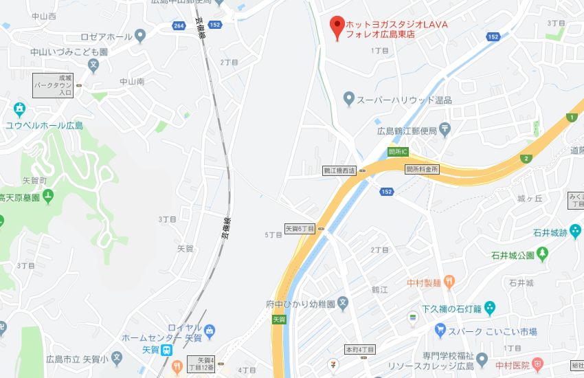 ホットヨガスタジオLAVAフォレオ広島東店地図