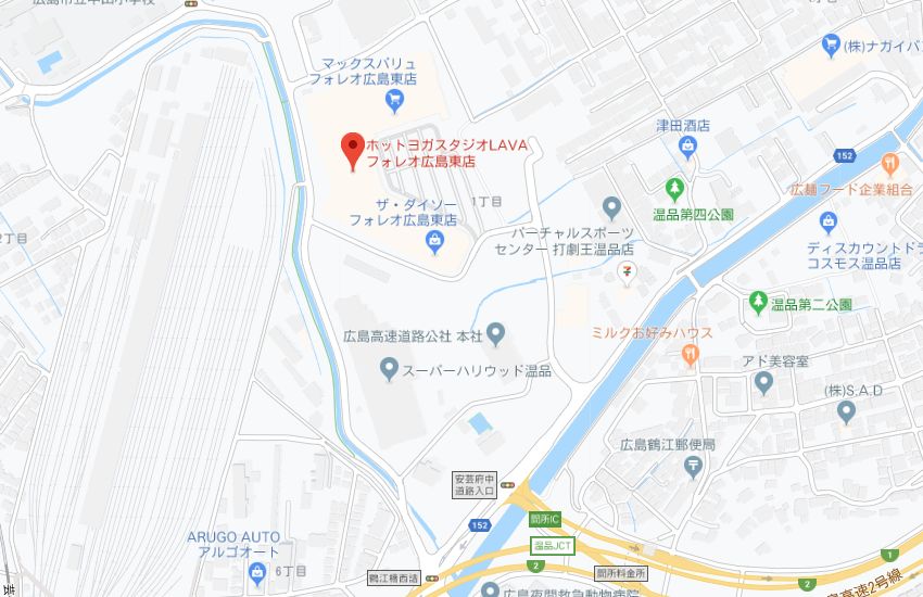 ホットヨガスタジオLAVAフォレオ広島東店地図