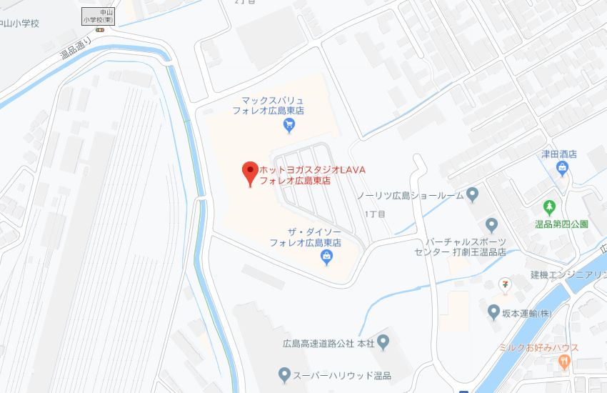 ホットヨガスタジオLAVAフォレオ広島東店地図