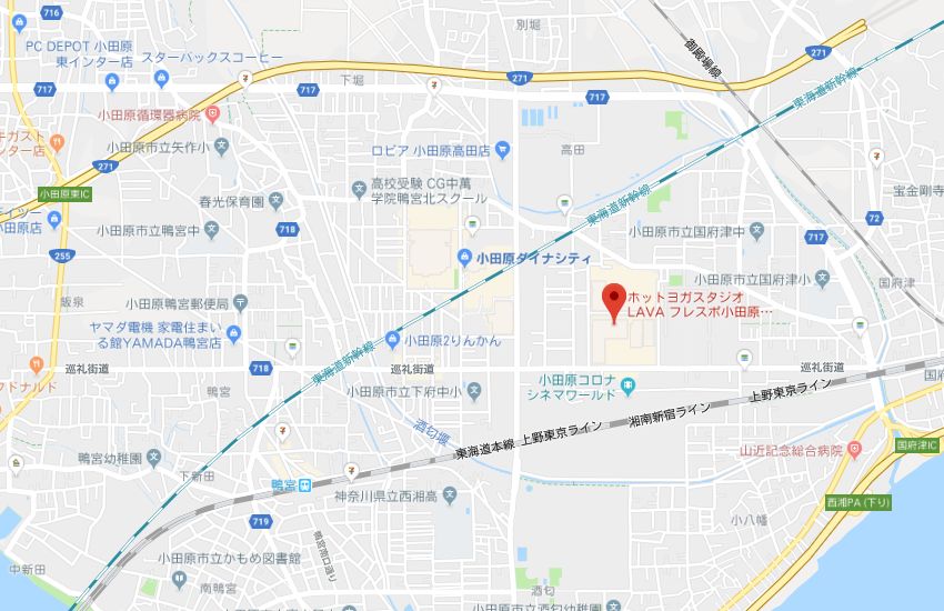 ホットヨガスタジオLAVAフレスポ小田原シティーモール店地図