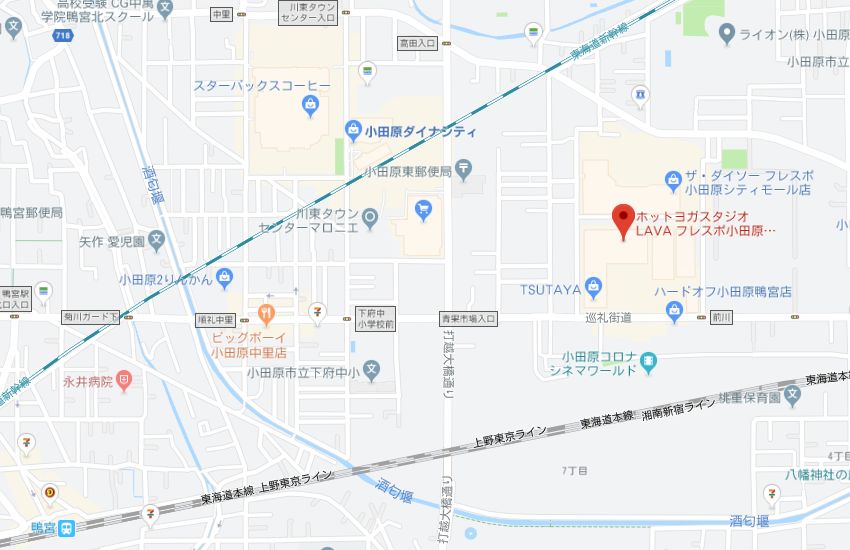 ホットヨガスタジオLAVAフレスポ小田原シティーモール店地図