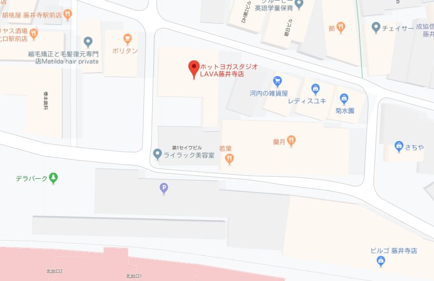 ホットヨガスタジオLAVA藤井寺店地図