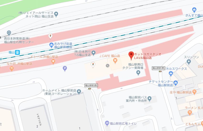 ホットヨガスタジオLAVA福山店地図