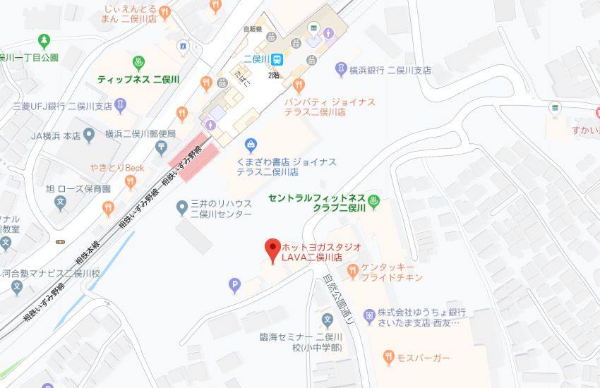 ホットヨガスタジオLAVA二俣川店地図