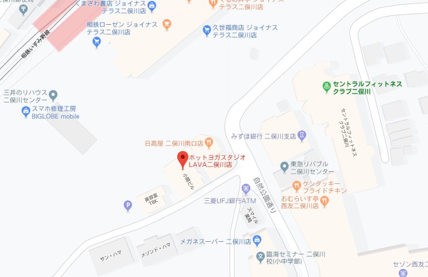 ホットヨガスタジオLAVA二俣川店地図