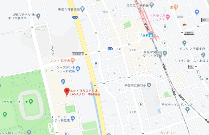 ホットヨガスタジオLAVAグローボ蘇我店地図
