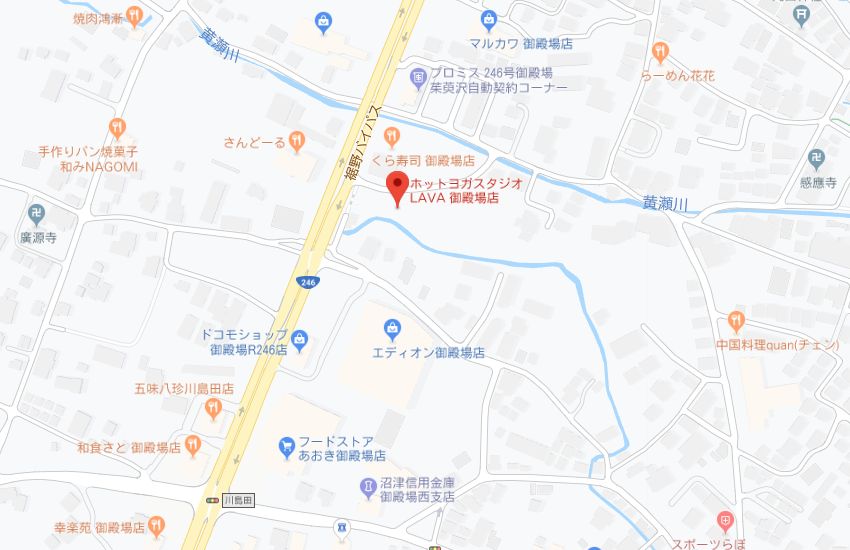 ホットヨガスタジオLAVA御殿場店地図