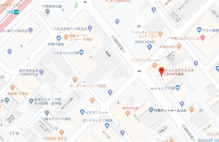 ホットヨガスタジオLAVA行徳店地図