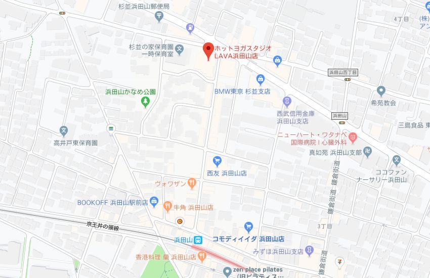 ホットヨガスタジオLAVA浜田山店地図