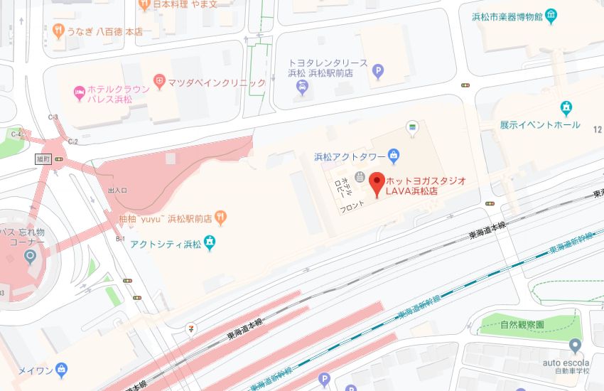 ホットヨガスタジオLAVA浜松店地図