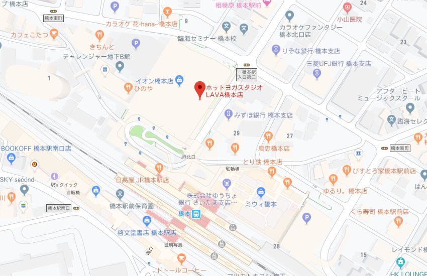 ホットヨガスタジオLAVA橋本店地図